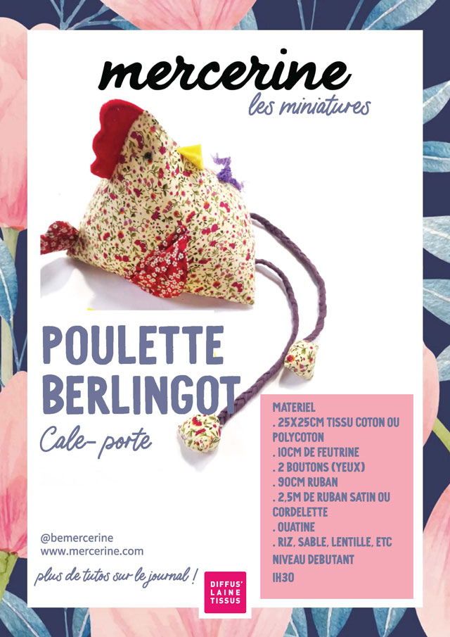 Tuto Couture Poulette Cale porte Blog Mercerine
