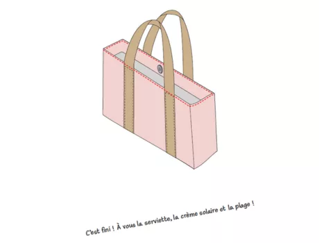 Mercerine tuto couture facile Sac Cabas doublé - pdf gratuit