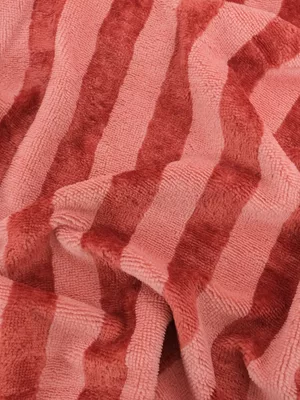 Sac de plage cousu en toile canvas rayée framboise et blanc avec doublure coton jaune blé - tuto couture Mercerine