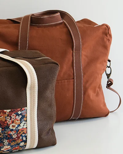 Patron Sac voyage - taille journée et weekend - Patron gratuit Mercerine