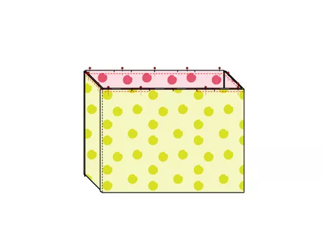 Sac de plage cousu en toile canvas rayée framboise et blanc avec doublure coton jaune blé - tuto couture Mercerine