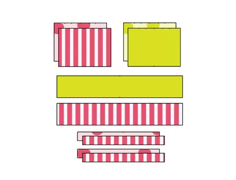 Sac de plage cousu en toile canvas rayée framboise et blanc avec doublure coton jaune blé - tuto couture Mercerine