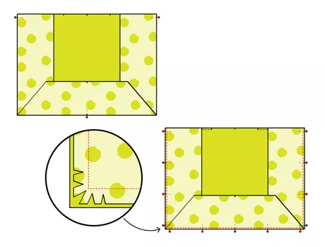Sac de plage cousu en toile canvas rayée framboise et blanc avec doublure coton jaune blé - tuto couture Mercerine