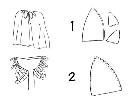 Mercerine tuto gratuit déguisement cape patron pdf vampire, chevalier, magicien, fée, princesse