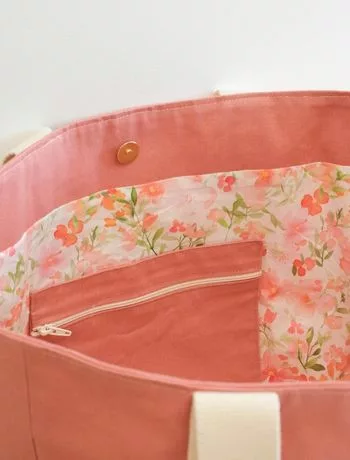 Mercerine patron pdf gratuit sac cabas simple doublure DIY couture débutant sac facile