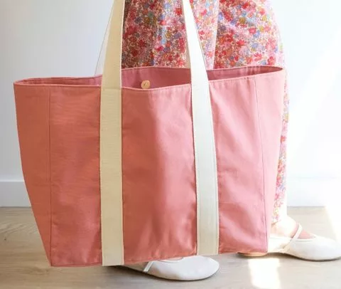 Mercerine patron pdf gratuit sac cabas simple doublure DIY couture débutant sac facile