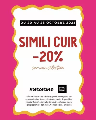 Promo -20% Simili cuir Mercerine