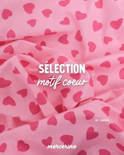 Tissus coeurs - Magasin de tissu Mercerine