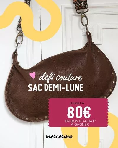 Défi couture sac demi lune Mercerine Mars 2026