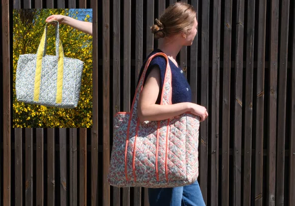 Mercerine tuto sac cabas tissu matelassé tendance accessoire couture tuto gratuit mode couture DIY