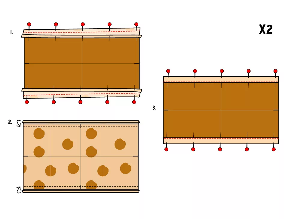 Trousse d'école double compartiments bicolore sergé de coton - tuto couture Mercerine