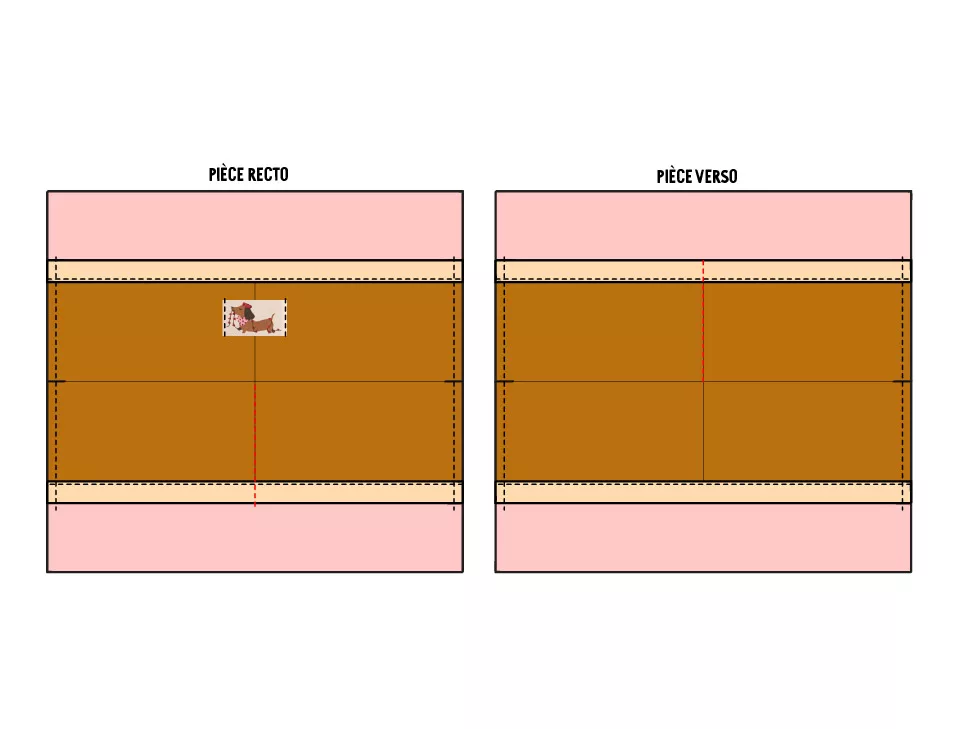 Trousse d'école double compartiments bicolore sergé de coton - tuto couture Mercerine