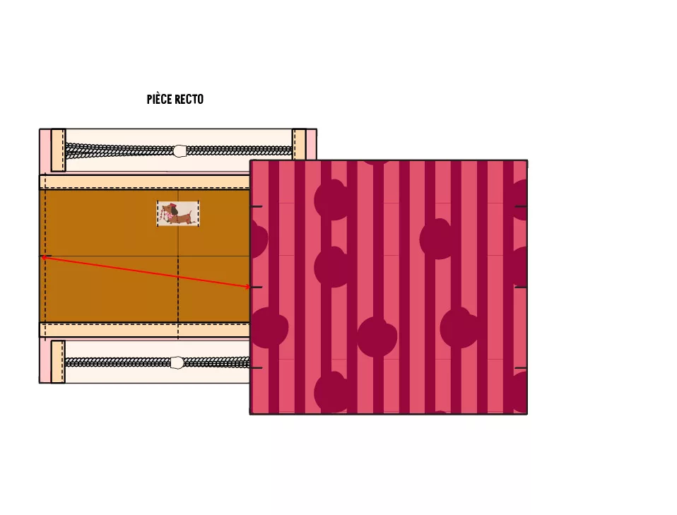 Trousse d'école double compartiments bicolore sergé de coton - tuto couture Mercerine