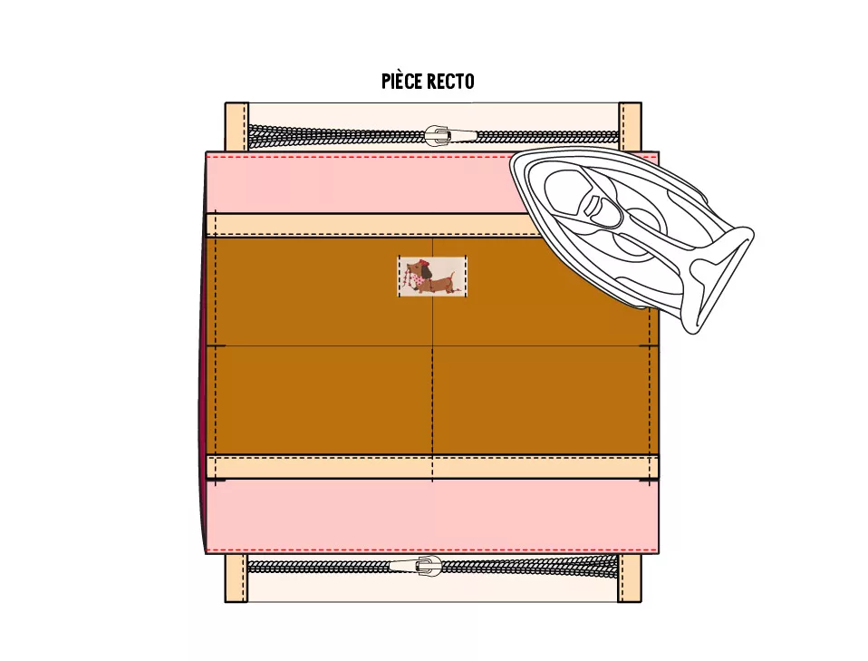 Trousse d'école double compartiments bicolore sergé de coton - tuto couture Mercerine