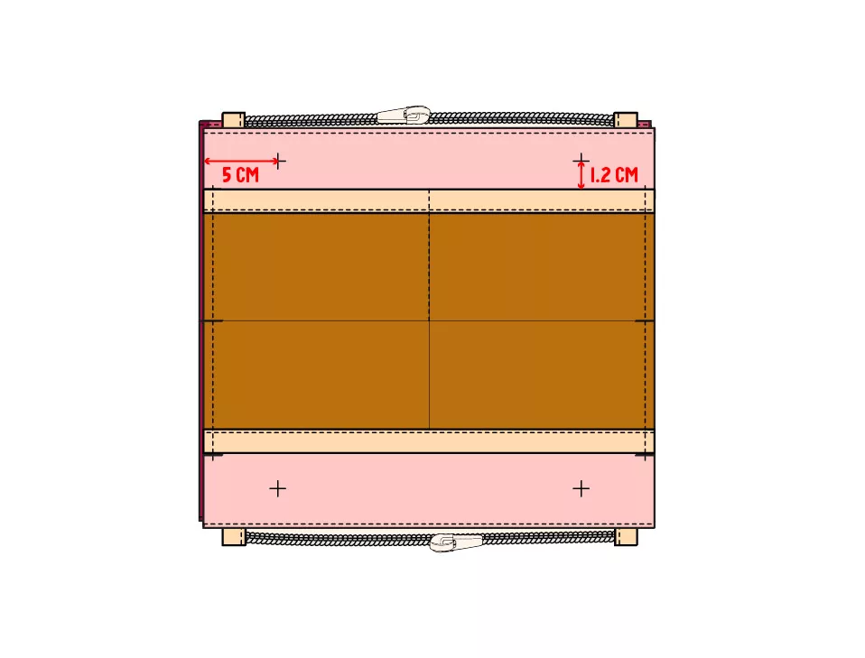 Trousse d'école double compartiments bicolore sergé de coton - tuto couture Mercerine