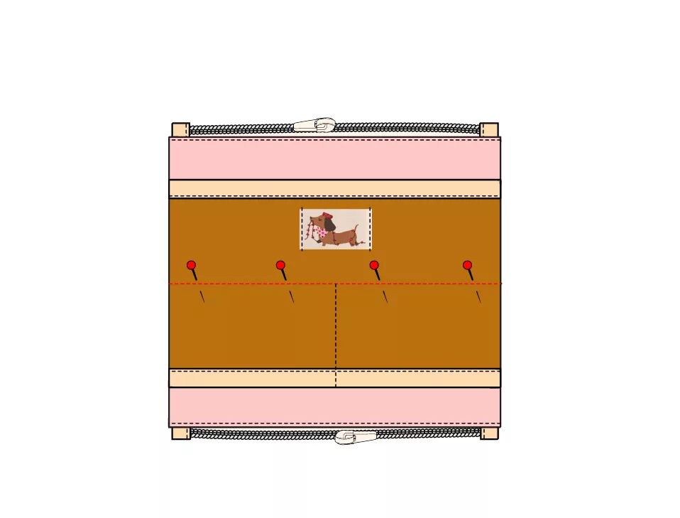 Trousse d'école double compartiments bicolore sergé de coton - tuto couture Mercerine