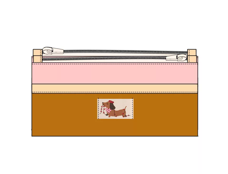 Trousse d'école double compartiments bicolore sergé de coton - tuto couture Mercerine