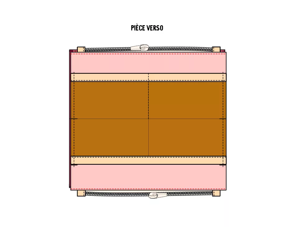 Trousse d'école double compartiments bicolore sergé de coton - tuto couture Mercerine