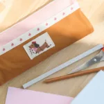 Trousse d'école double compartiments bicolore sergé de coton - tuto couture Mercerine